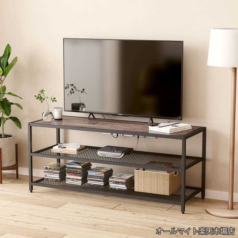 【送料無料】40インチ テレビボード幅120*奥行40*高さ50cm ローボード 収納つき 木目調 テレビラック tv台 おしゃれ オープンラック|オールマイト 店