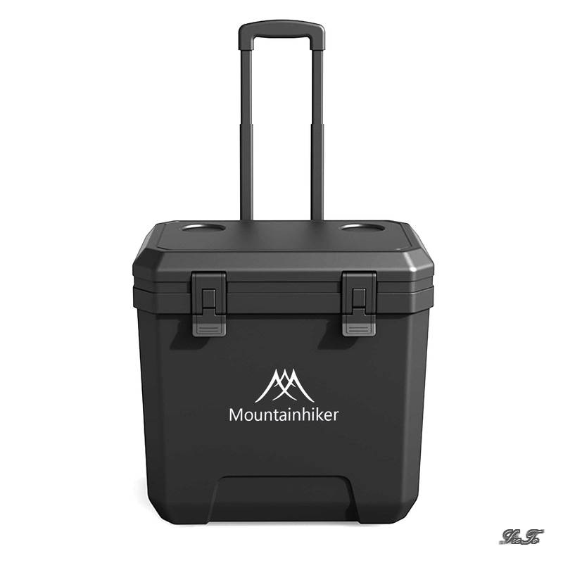 【貨物輸送無料】空調設備ボックス席 36L 大静電容量 保冷ボックス席 捉え所のない空調設備 5昼日なか保冷 車輪付き添い人 軽銀アロイ製 伸縮手持ち部分 難民キャンプ BBQ 魚釣り 不仕合わせ打つ手