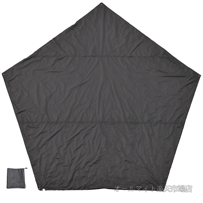 【送料無料】５角形 グランドシート ペンタゴンタープ キャンプ フットプリント (黒、１辺270cm)｜オールマイト　店