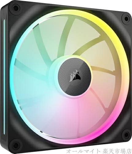 【送料無料】【送料無料】LED 140mm PCケースファン 静音 PWM 高風量 高静圧 デュアルライトループ RGB ブラック 拡張キット デイジーチェーン対応｜オールマイト　店