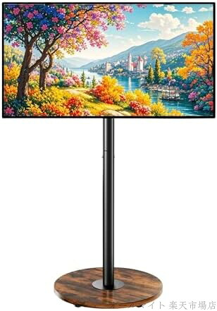 【送料無料】【送料無料】テレビスタンド キャスター付き 40~75インチ VESA対応 高さ6段階調整 耐荷重50kg 自立式 フロアスタンド 大型テレビ対応 おしゃれ 木目調 ブラック 省スペース リビング オフィス|オールマイト 店