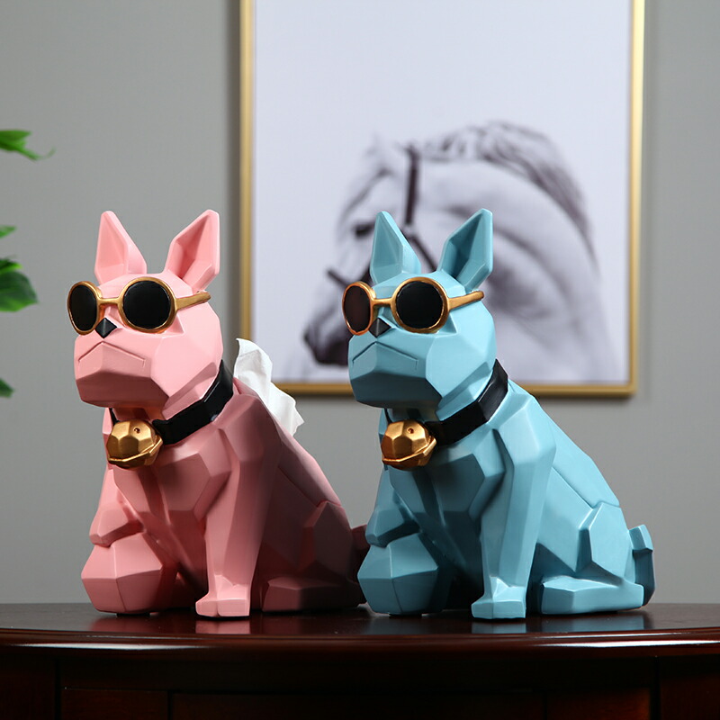 フレンチブルドッグ ティッシュケース ボックス オーナメント オブジェ プレゼント 犬 好き 引っ越し祝い