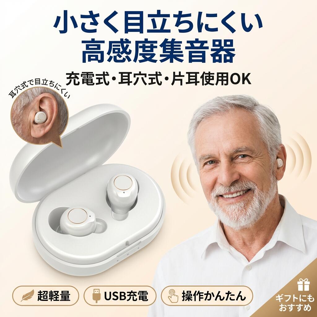 おすすめ 音質良い 誕生日 プレゼント 集音器 敬老の日 耳穴式 小型 USB充電 両親 人気 ポイント消化 父の日 母の日 操作簡単 高|alloneall