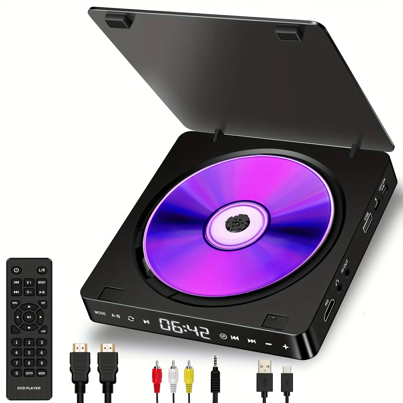 リモコン付属 CD/DVD/VCD対応 USB電源 HDTV対応 HDミニDVDプレーヤー 7,872円