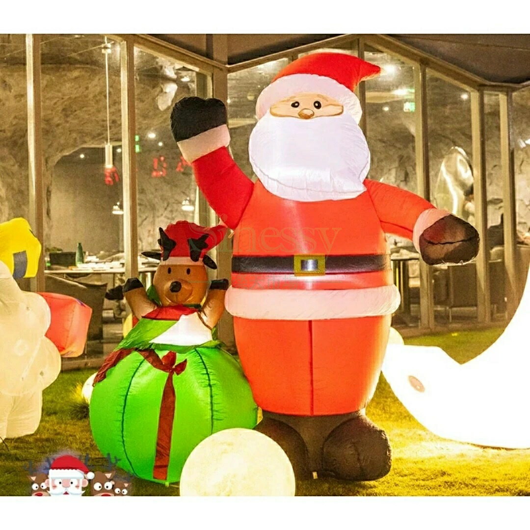 クリスマス飾りサンタさん ライトアップ インフレータブル 膨らます庭 屋外装飾 大型クリスマス置物 Sinessy 店|alloneall