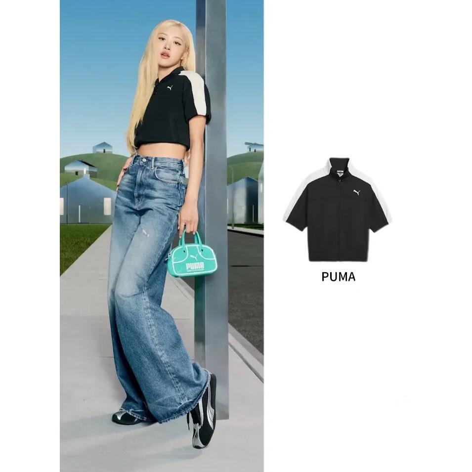日本未入荷 PUMA ピューマ プルオーバー 貨物自動車上衣 レディース T7 遊撃手捩り JKT FZ  黒いこと 赤銅色 ブラックピンクロゼ着付ける 636871-01