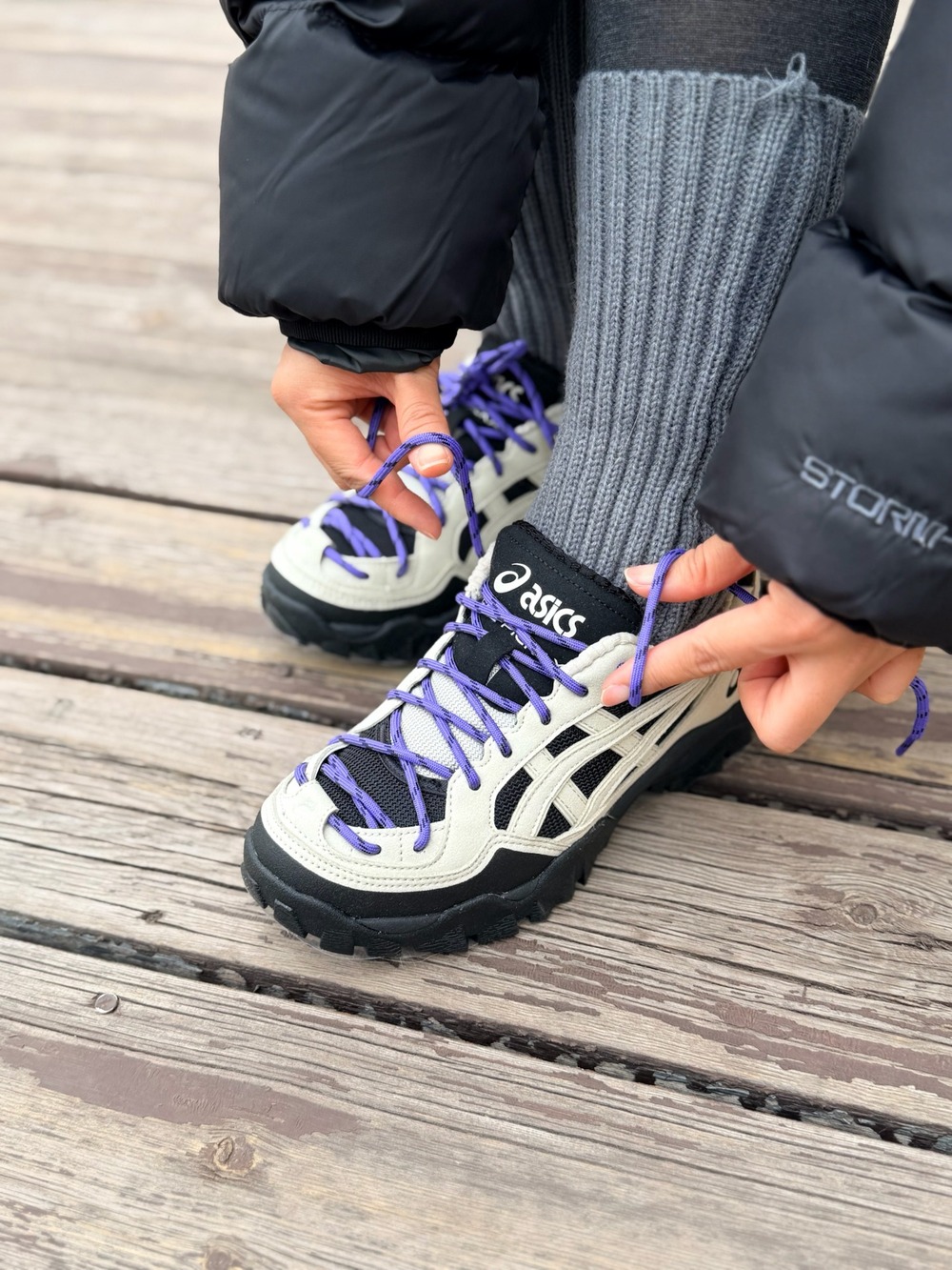 日本未入荷 ASICS  アシックス GEL PICKAX Beige Purple ゲルピカクス ベージュパープル  男女兼用アウトドアスニーカー 1203B026-001