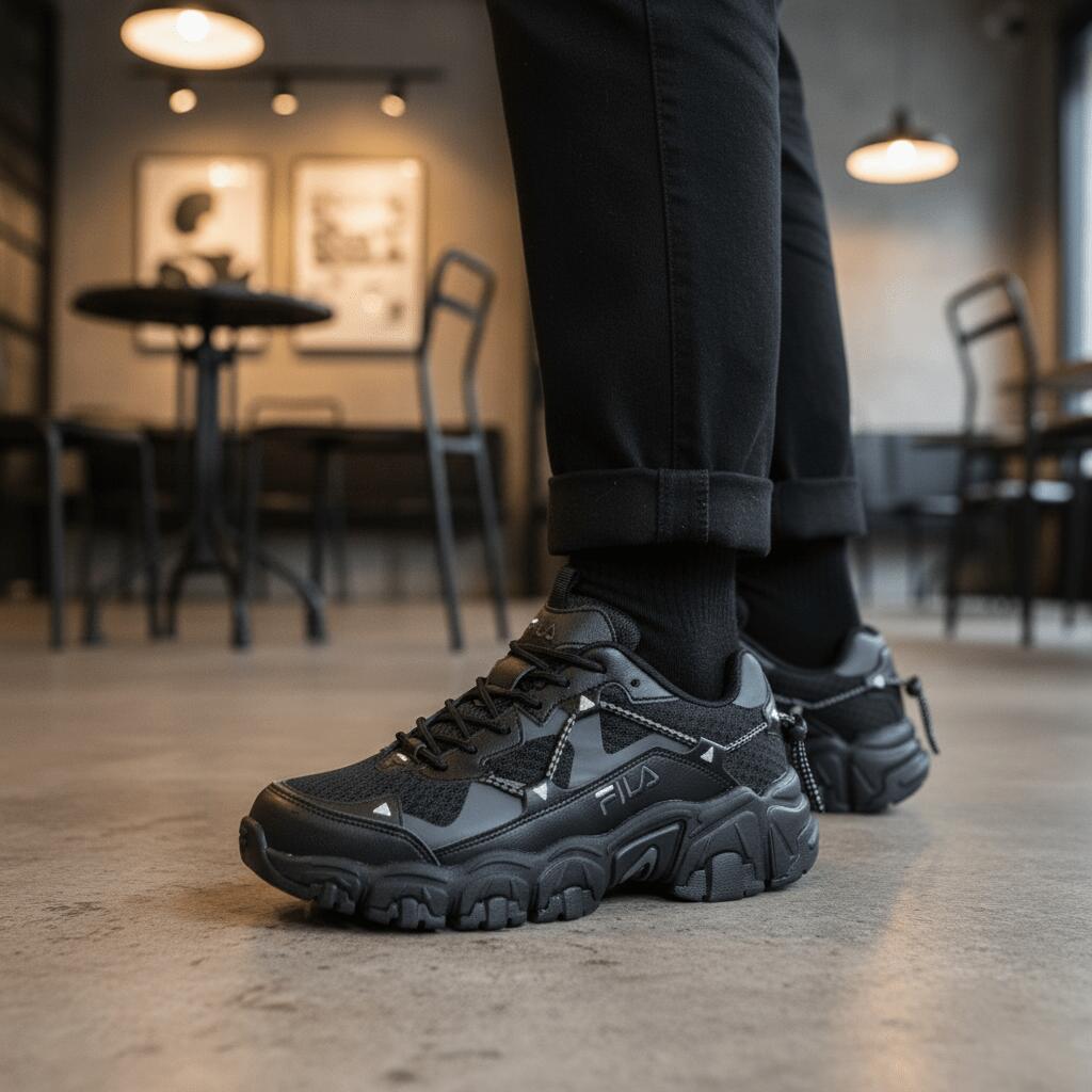 日本未入荷 FILA フィラ FLUID フルイッド 黒いこと レディーススニーカー 1JM01248D-001 BLACK