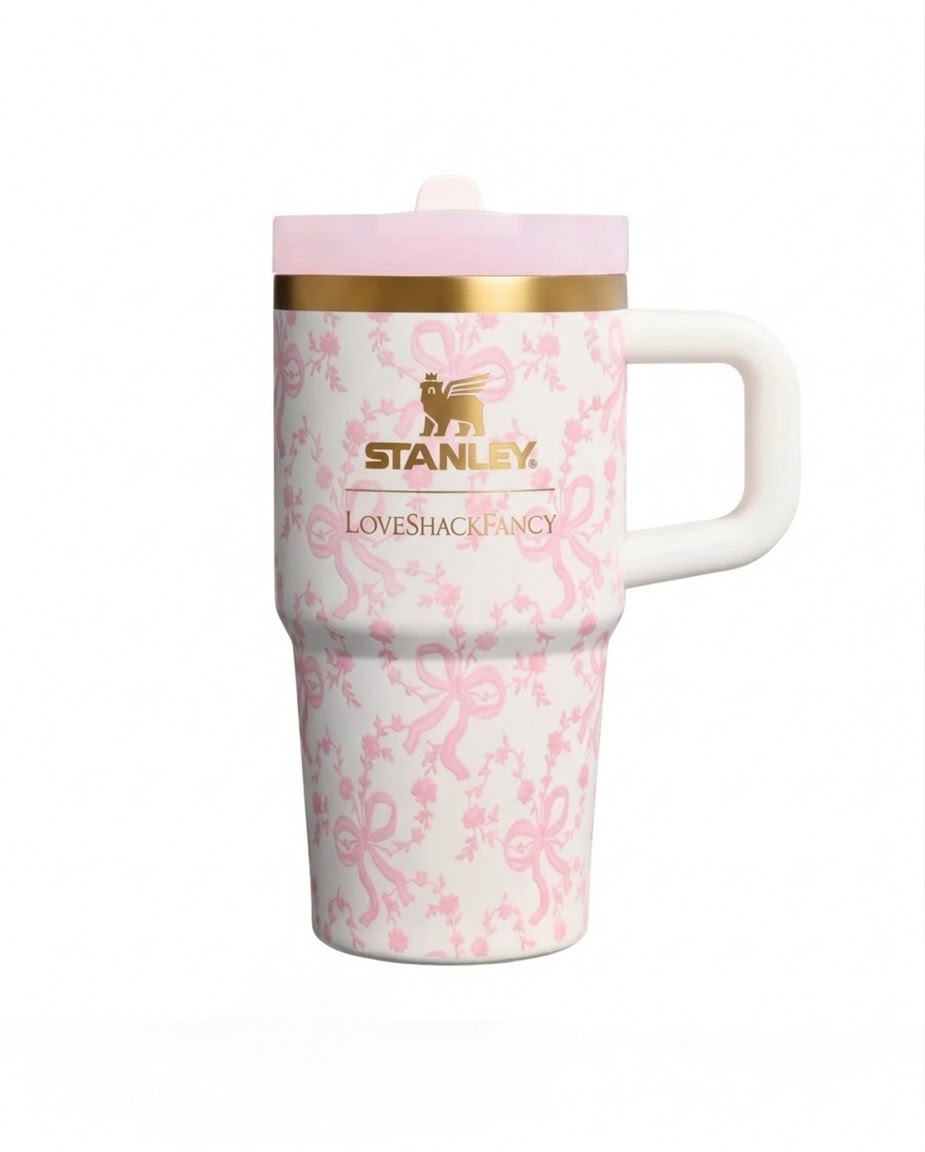 日本未入荷 STANLEY スタンレー × LoveShackFancy ラブシャックファンシー 共同研究 クエンチャー 20薬局衡オンス (0.59L) 無意味さ断熱 タンプラー 麦わら付き添い人 保冷 保温 ステンレス鋼 瓶 シュロの葉 フローラル