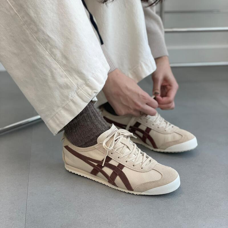 日本未入荷 Onitsuka Tiger オニツカタイガー Mexico 66 メキシコ合衆国66 ビンテージ チョコクリームブラウン 男女兼用スニーカー 1183B391-251