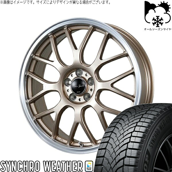 ノート カローラフィールダー 205/45R17 オールシーズンタイヤ ホイール 4本セット 新品 | ダンロップ (DUNLOP) シンクロウェザー &times; ブレスト (BLEST) ユーロスポーツ タイプ805 アンティークブロンズ 17インチ 7J +42 4穴100｜タイヤショップ オールテレーン
