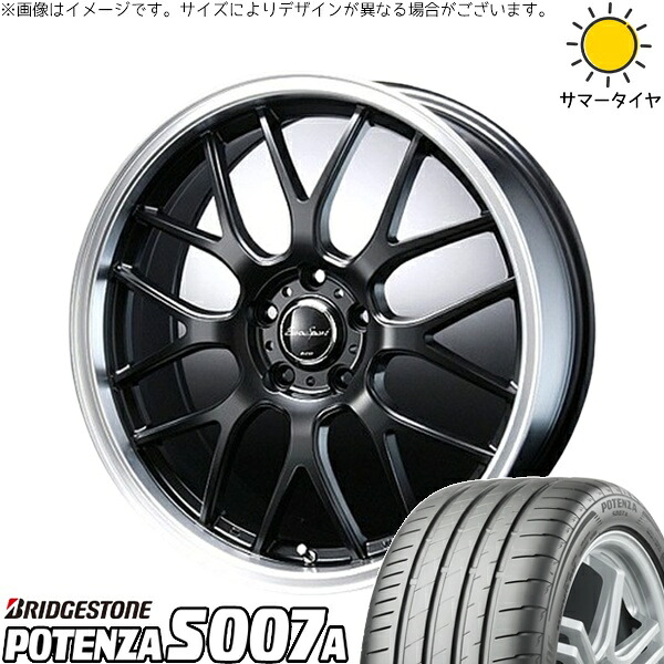 FK FL シビック 235/35R19 サマータイヤ ホイール 4本セット 新品 | ブリヂストン (BRIDGESTONE) ポテンザ S007A × ブレスト (BLEST) ユーロスポーツ タイプ805 セミグロスブラック 19インチ 8.5J +45 5穴114.3
