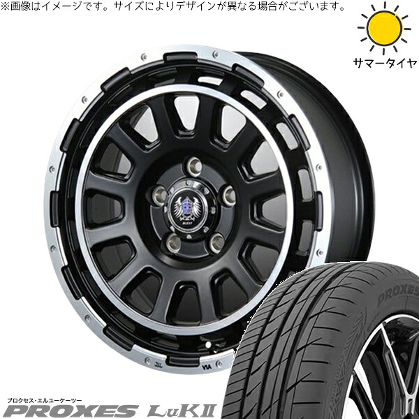 エブリィワゴン 165/60R14 サマータイヤ ホイール 4本セット 新品 | トーヨータイヤ (TOYO TIRE) プロクセス LuK2 × ブレスト (BLEST) バーンズテック DH-ストリーム セミグロスブラック 14インチ 4.5J +45 4穴100