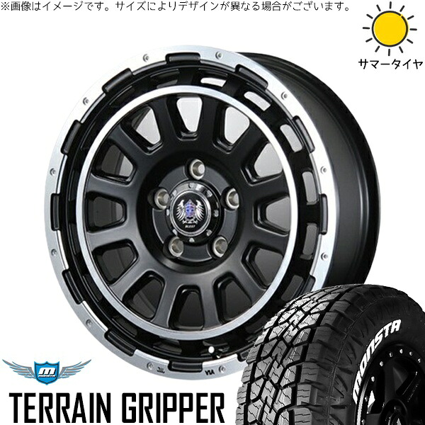 カローラクロス 215/70R16 サマータイヤ ホイール 4本セット 新品 | モンスタタイヤ (MONSTA TYRE) テレーングリッパー × ブレスト (BLEST) バーンズテック DH-ストリーム セミグロスブラック 16インチ 7J +35 5穴114.3|タイヤショップ オールテレーン