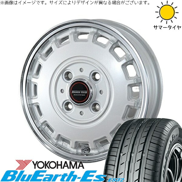 NBOX スペーシア タント デリカミニ 155/65R14 サマータイヤ ホイール 4本セット 新品 | ヨコハマタイヤ (YOKOHAMA) ブルーアース ES32 × ブレスト (BLEST) バーンズテック KT-ストリーム パールホワイト 14インチ 4.5J +45 4穴100 54,714円