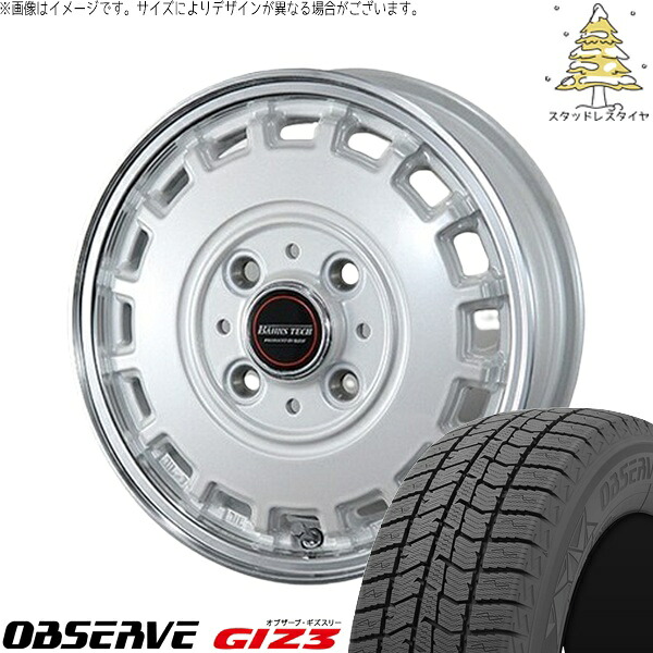ハスラー デリカミニ ソリオ 165/65R14 スタッドレスタイヤ ホイール 4本セット 新品 | トーヨータイヤ (TOYO TIRE) オブザーブ GIZ3 × ブレスト (BLEST) バーンズテック KT-ストリーム パールホワイト 14インチ 4.5J +45 4穴100|タイヤショップ オールテレーン