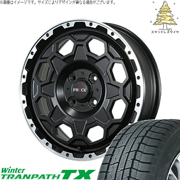 NBOX スペーシア タント デリカミニ 155/65R14 スタッドレスタイヤ ホイール 4本セット 新品 | トーヨータイヤ (TOYO TIRE) ウィンタートランパス TX &times; ブレスト (BLEST) バーンズテック プロックストリーム セミグロスブラック 14インチ 4.5J +45 4穴100｜タイヤショップ オールテレーン 60,863円