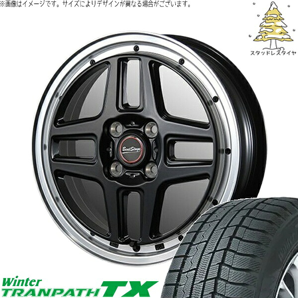 ハスラー デリカミニ ソリオ 165/65R14 スタッドレスタイヤ ホイール 4本セット 新品 | トーヨータイヤ (TOYO TIRE) ウィンタートランパス TX × ブレスト (BLEST) ビートステージ WT-C セミグロスブラック 14インチ 4.5J +45 4穴100|タイヤショップ オールテレーン