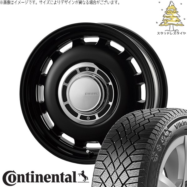 スズキ ジムニー JB64 JB23 JA22 JA12 215/70R16 スタッドレスタイヤ ホイール 4本セット 新品 | コンチネンタル (Continental) バイキングコンタクト7 × コスミック (COSMIC) クロスブラッド ディーゼル サテンブラック 16インチ 5.5J +20 5穴139.7|タイヤショップ オールテレーン