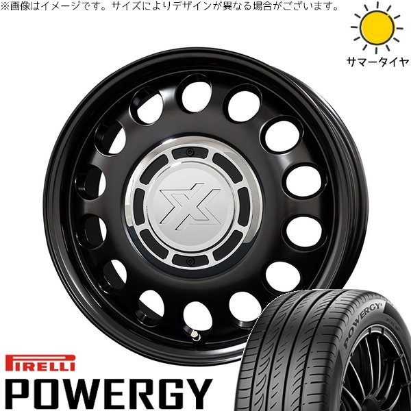 プリウス シエンタ 10系 195/65R15 サマータイヤ ホイール 4本セット 新品 | ピレリ (PIRELLI) パワジー × コスミック (COSMIC) クロスブラッド スティール サテンブラック 15インチ 6J +42 5穴100