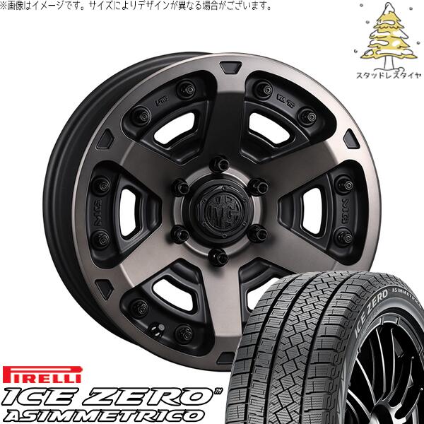GN アウトランダー 235/60R18 スタッドレスタイヤ ホイール 4本セット 新品 | ピレリ (PIRELLI) アイスゼロアシンメトリコ &times; クリムソン (CRIMSON) マーテルギア アーマー マットブラッククリア 18インチ 8J +35 5穴114.3｜タイヤショップ オールテレーン
