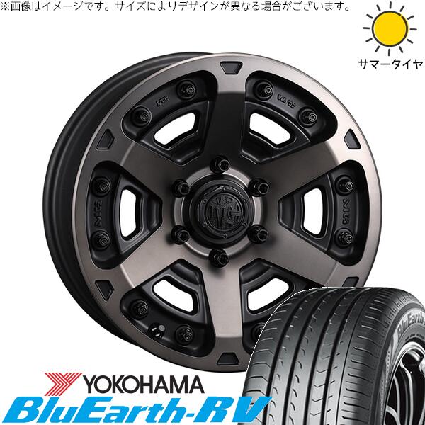 アウトランダー 225/55R18 サマータイヤ ホイール 4本セット 新品 | ヨコハマタイヤ (YOKOHAMA) ブルーアース RV03 × クリムソン (CRIMSON) マーテルギア アーマー マットブラッククリア 18インチ 8J +35 5穴114.3