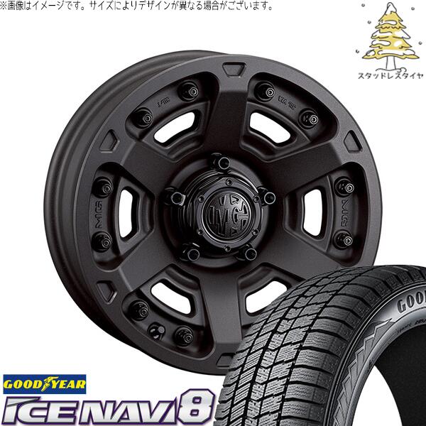 クラウン カムリ マークX 225/45R18 スタッドレスタイヤ ホイール 4本セット 新品 | グッドイヤー (GOODYEAR) アイスナビ エイト (ICENAVI8) × クリムソン (CRIMSON) マーテルギア アーマー ショットガンブラック 18インチ 8J +35 5穴114.3