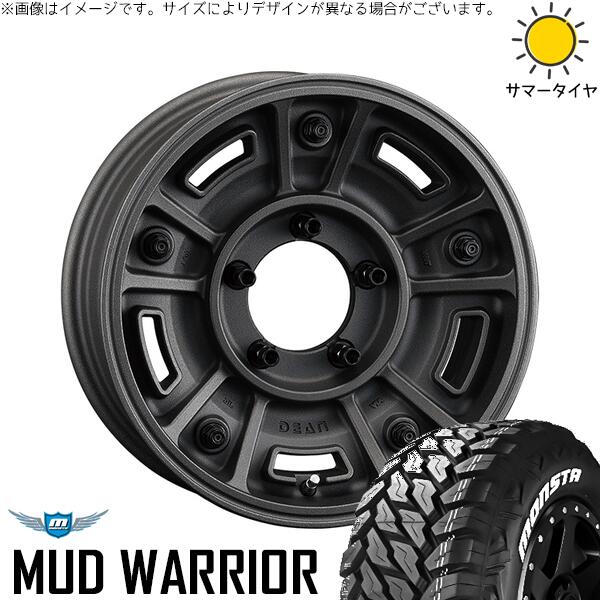 ジムニーシエラ 215/70R16 サマータイヤ ホイール 4本セット 新品 | モンスタタイヤ (MONSTA TYRE) マッドウォーリアー (MUD WARRIOR) &times; クリムソン (CRIMSON) ディーン BJメキシカン ショットチャコールブラック 16インチ 6J -5 5穴139.7｜タイヤショップ オールテレーン
