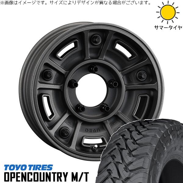 ジムニーシエラ 225/75R16 サマータイヤ ホイール 4本セット 新品 | トーヨータイヤ (TOYO TIRE) オープンカントリー M/T × クリムソン (CRIMSON) ディーン BJメキシカン ショットチャコールブラック 16インチ 6J -5 5穴139.7