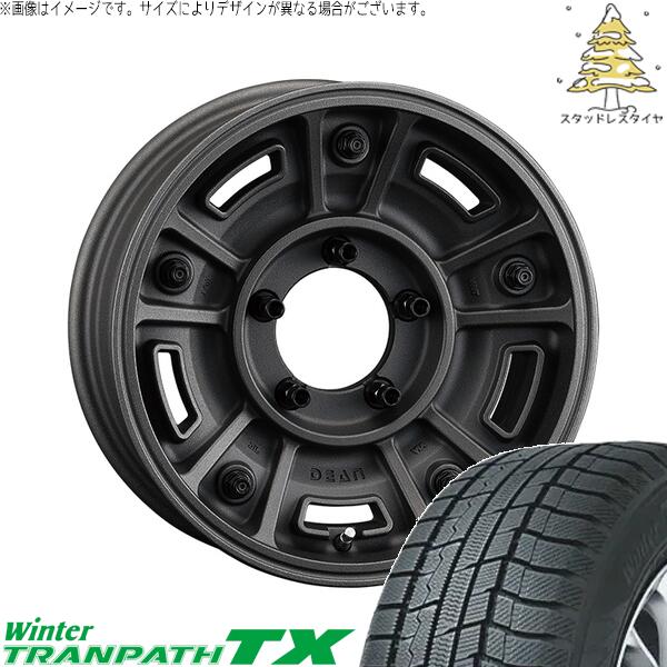 ジムニーシエラ 215/70R16 スタッドレスタイヤ ホイール 4本セット 新品 | トーヨータイヤ (TOYO) ウィンタートランパス TX (WinterTRANPATH TX) × クリムソン (CRIMSON) ディーン BJメキシカン ショットチャコールブラック 16インチ 6J -5 5穴139.7