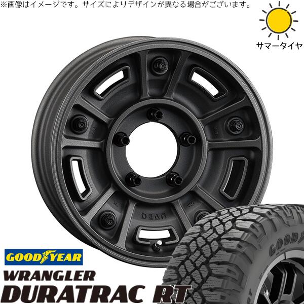 ランドクルーザー 70 265/70R16 サマータイヤ ホイール 4本セット 新品 | グッドイヤー (GOODYEAR) ラングラー デュラトラック RT × クリムソン (CRIMSON) ディーン BJメキシカン ショットチャコールブラック 16インチ 8J ±0 5穴150
