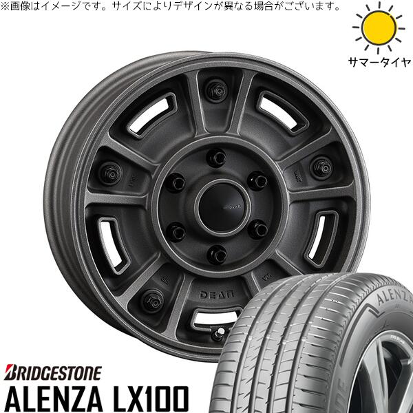 ハイエース専用 215/65R16 サマータイヤ ホイール 4本セット 新品 | ブリヂストン (BRIDGESTONE) アレンザ LX100 × クリムソン (CRIMSON) ディーン BJメキシカン ショットチャコールブラック 16インチ 6.5J +38 6穴139.7