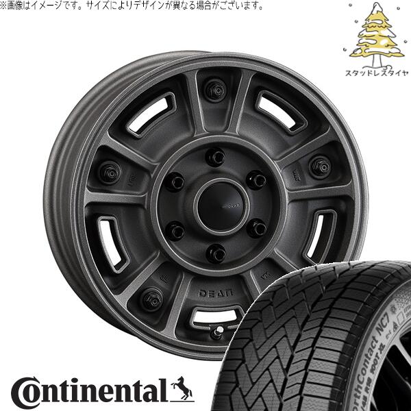 ハイエース専用 215/65R16 スタッドレスタイヤ ホイール 4本セット 新品 | コンチネンタル (CONTINENTAL) ノースコンタクト セブン (NorthContact7) × クリムソン (CRIMSON) ディーン BJメキシカン ショットチャコールブラック 16インチ 6.5J +38 6穴139.7