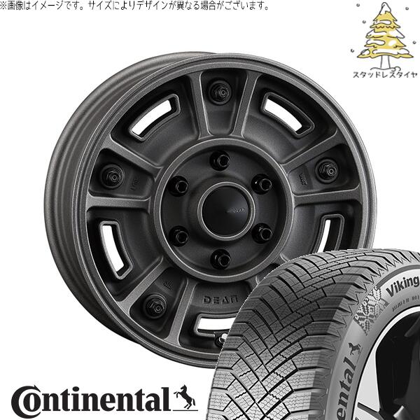 ハイエース専用 215/65R16 スタッドレスタイヤ ホイール 4本セット 新品 | コンチネンタル (CONTINENTAL) バイキングコンタクト エイト (VikingContact8) × クリムソン (CRIMSON) ディーン BJメキシカン ショットチャコールブラック 16インチ 6.5J +38 6穴139.7