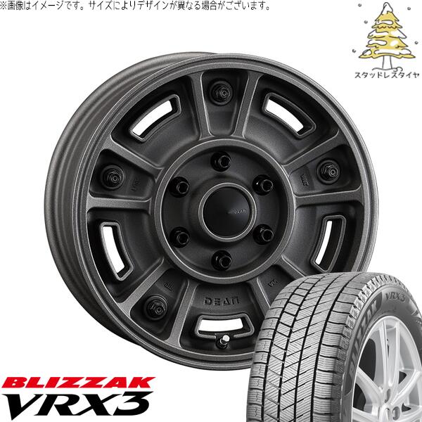 ハイエース専用 215/70R16 スタッドレスタイヤ ホイール 4本セット 新品 | ブリヂストン (BRIDGESTONE) ブリザック VRX3 (BLIZZAK VRX3) × クリムソン (CRIMSON) ディーン BJメキシカン ショットチャコールブラック 16インチ 6.5J +38 6穴139.7|タイヤショップ オールテレーン