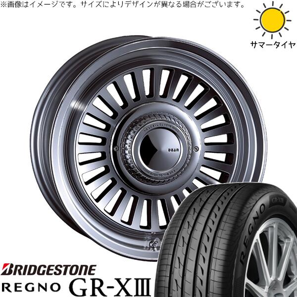 ハイエース専用 215/65R16 サマータイヤ ホイール 4本セット 新品 | ブリヂストン (BRIDGESTONE) レグノ GR-X3 RV × クリムソン (CRIMSON) ディーン カリフォルニア バーニッシュグレー 16インチ 6.5J +38 6穴139.7