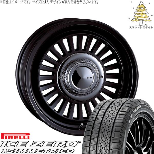 ハイエース専用 215/65R16 スタッドレスタイヤ ホイール 4本セット 新品 | ピレリ (PIRELLI) アイスゼロアシンメトリコ (ICEZERO ASIMMETRICO) × クリムソン (CRIMSON) ディーン カリフォルニア マットブラック 16インチ 6.5J +38 6穴139.7