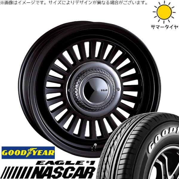 ハイエース専用 215/65R16 サマータイヤ ホイール 4本セット 新品 | グッドイヤー (GOODYEAR) イーグル ナスカー &times; クリムソン (CRIMSON) ディーン カリフォルニア マットブラック 16インチ 6.5J +38 6穴139.7｜タイヤショップ オールテレーン