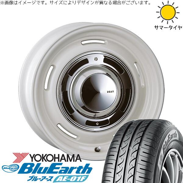 10系 シエンタ 195/65R16 サマータイヤ ホイール 4本セット 新品 | ヨコハマタイヤ (YOKOHAMA) ブルーアース AE-01F &times; クリムソン (CRIMSON) ディーン クロスカントリー マーガレットホワイト 16インチ 6.5J +43 5穴100｜タイヤショップ オールテレーン