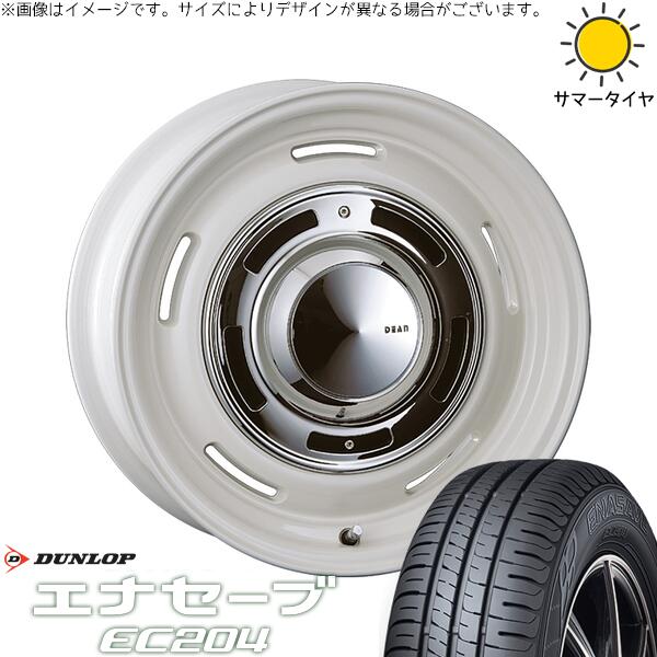フィット マーチ 185/55R15 サマータイヤ ホイール 4本セット 新品 | ダンロップ (DUNLOP) エナセーブ EC204 × クリムソン (CRIMSON) ディーン クロスカントリー マーガレットホワイト 15インチ 6J +42 4穴100|タイヤショップ オールテレーン
