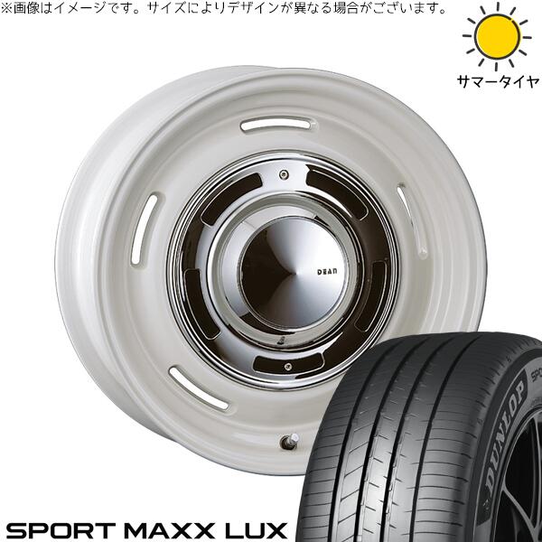 アウトランダー 225/55R18 サマータイヤ ホイール 4本セット 新品 | ダンロップ (DUNLOP) スポーツマックス LUX &times; クリムソン (CRIMSON) ディーン クロスカントリー マーガレットホワイト 18インチ 8J +35 5穴114.3｜タイヤショップ オールテレーン