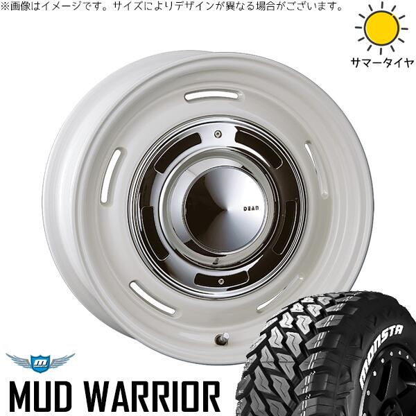 ジムニーシエラ 215/70R16 サマータイヤ ホイール 4本セット 新品 | モンスタタイヤ (MONSTA TYRE) マッドウォーリアー (MUD WARRIOR) × クリムソン (CRIMSON) ディーン クロスカントリー マーガレットホワイト 16インチ 6J -5 5穴139.7