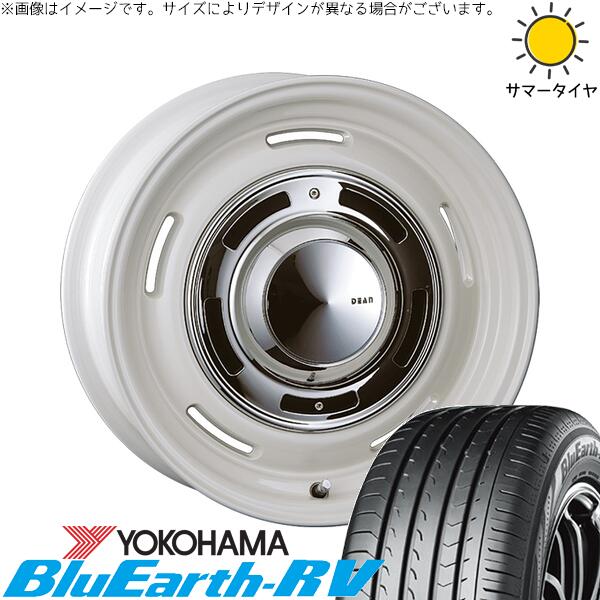クラウン カムリ マークX 225/45R18 サマータイヤ ホイール 4本セット 新品 | ヨコハマタイヤ (YOKOHAMA) ブルーアース RV03 × クリムソン (CRIMSON) ディーン クロスカントリー マーガレットホワイト 18インチ 8J +35 5穴114.3