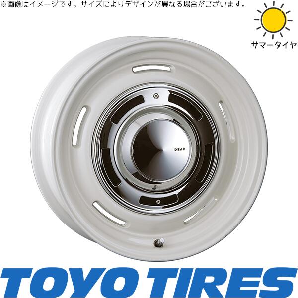 プロボックス 155/80R14 サマータイヤ ホイール 4本セット 新品 | トーヨータイヤ (TOYO TIRE) V03E × クリムソン (CRIMSON) ディーン クロスカントリー マーガレットホワイト 14インチ 5J +30 4穴100