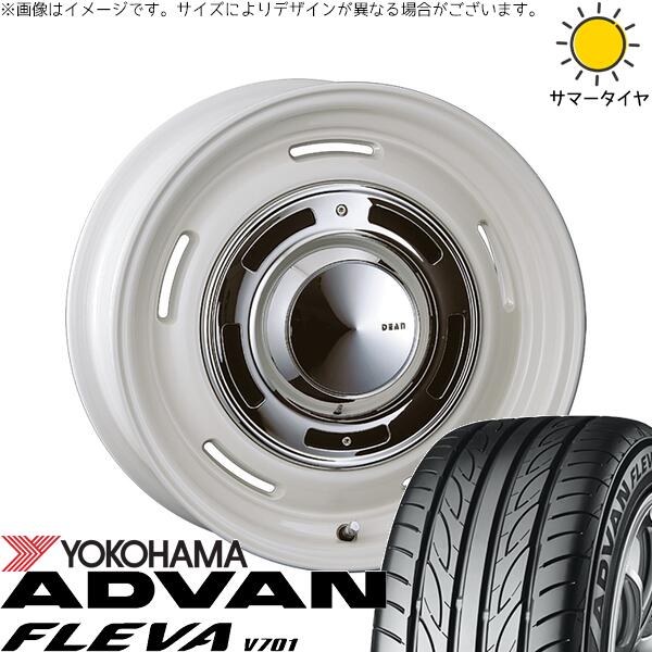 ノートオーラ 205/55R16 サマータイヤ ホイール 4本セット 新品 | ヨコハマタイヤ (YOKOHAMA) アドバン フレバ V701 &times; クリムソン (CRIMSON) ディーン クロスカントリー マーガレットホワイト 16インチ 6J +42 4穴100｜タイヤショップ オールテレーン