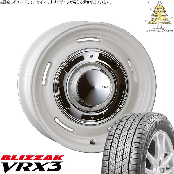 フィット マーチ 185/55R15 スタッドレスタイヤ ホイール 4本セット 新品 | ブリヂストン (BRIDGESTONE) ブリザック VRX3 (BLIZZAK VRX3) × クリムソン (CRIMSON) ディーン クロスカントリー マーガレットホワイト 15インチ 6J +42 4穴100