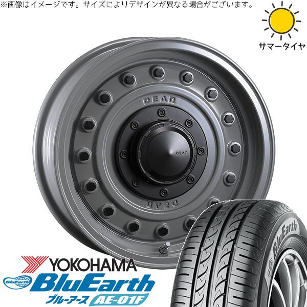 ソリオ MA26 MA36 デリカ 165/70R14 サマータイヤ ホイール 4本セット 新品 | ヨコハマタイヤ (YOKOHAMA) ブルーアース AE-01F × クリムソン (CRIMSON) ディーン コロラド スティールグレー 14インチ 4.5J +43 4穴100