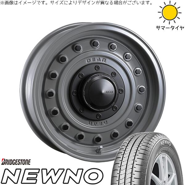 ハイエース専用 215/65R16 サマータイヤ ホイール 4本セット 新品 | ブリヂストン (BRIDGESTONE) ニューノ × クリムソン (CRIMSON) ディーン コロラド スティールグレー 16インチ 6.5J +38 6穴139.7