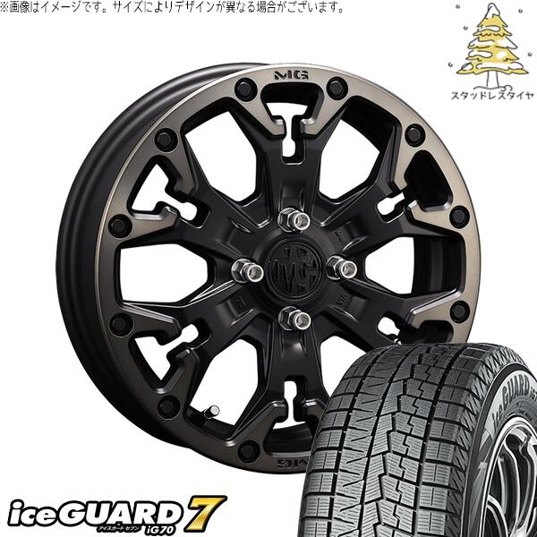 タンク ルーミー トール 195/45R16 スタッドレスタイヤ ホイール 4本セット 新品 | ヨコハマタイヤ (YOKOHAMA) アイスガードセブン IG70 × クリムソン (CRIMSON) マーテルギア ゴーレム マットブラッククリア 16インチ 6J +38 4穴100|タイヤショップ オールテレーン