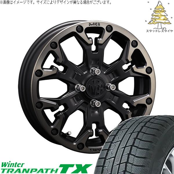 ノートオーラ 205/55R16 スタッドレスタイヤ ホイール 4本セット 新品 | トーヨータイヤ (TOYO TIRE) ウィンタートランパス TX × クリムソン (CRIMSON) マーテルギア ゴーレム マットブラッククリア 16インチ 6J +38 4穴100|タイヤショップ オールテレーン